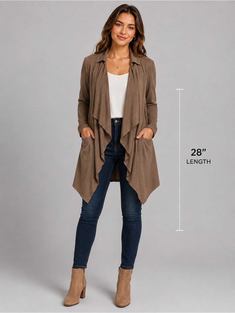 Title:
KUT Women's Draped Waterfall Jacket Size
Small - Taupe